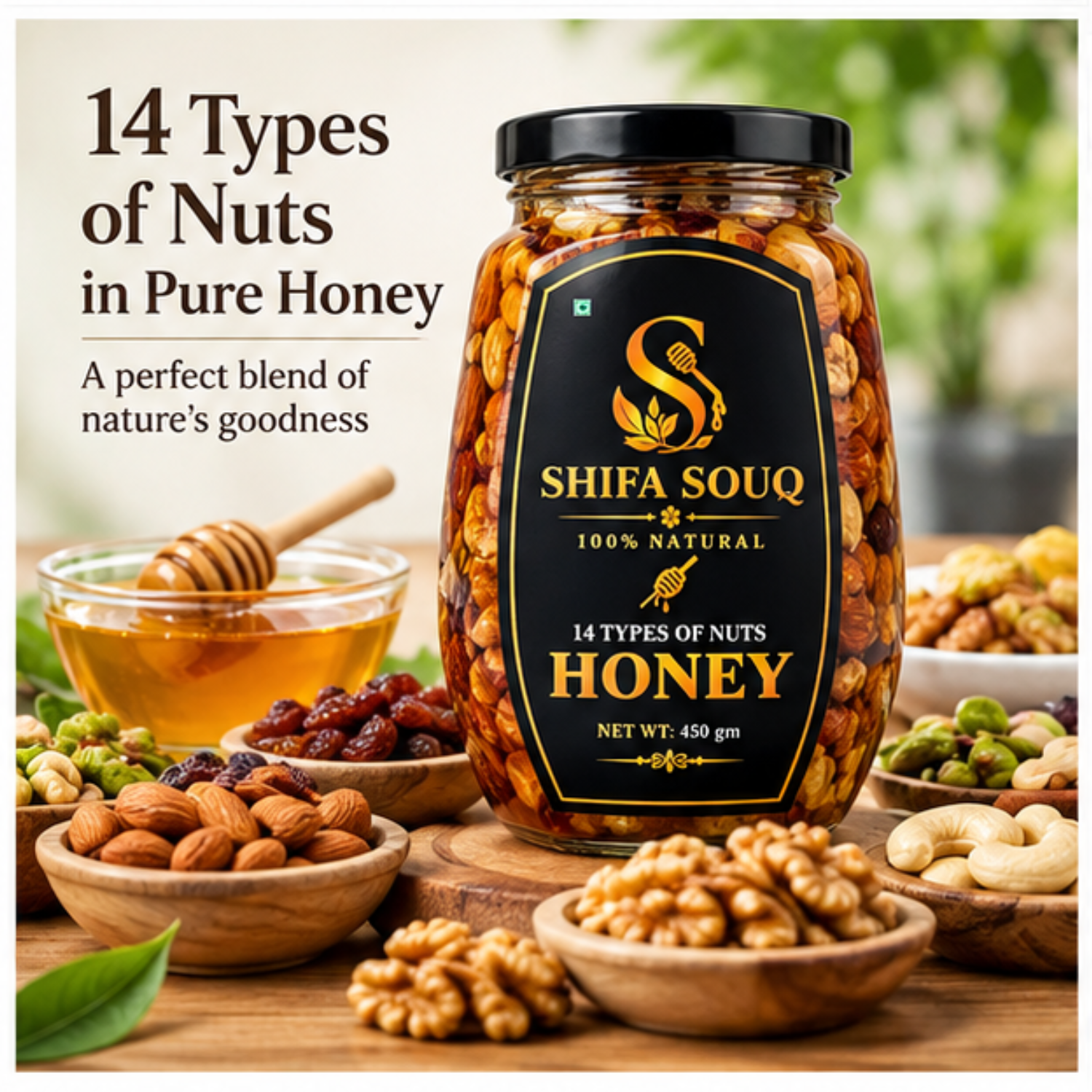 14 Types of Nuts in Pure Honey - A Perfect Blend of Natures Goodness